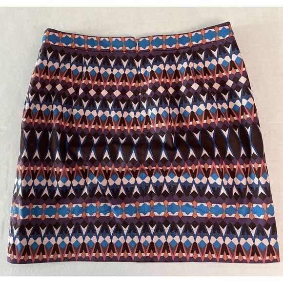 J. CREW Pencil Skirt A-line Gemstone Geometric Print Mini 8 - Picture 2 of 9